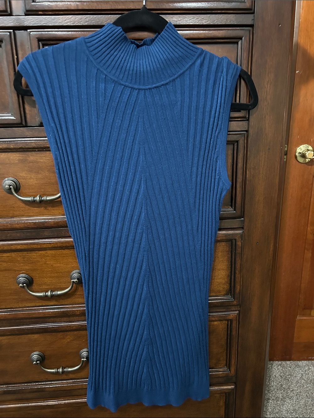 Lane Bryant Sleeveless Ribbed Knit tank  in Teal Blue